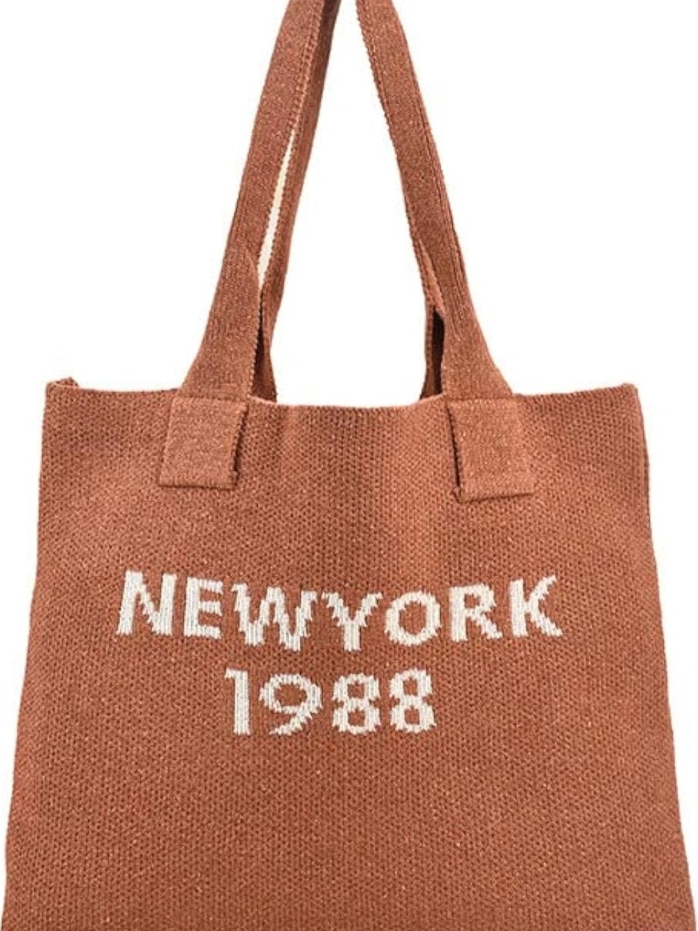 Knit Tote Bag in Rust